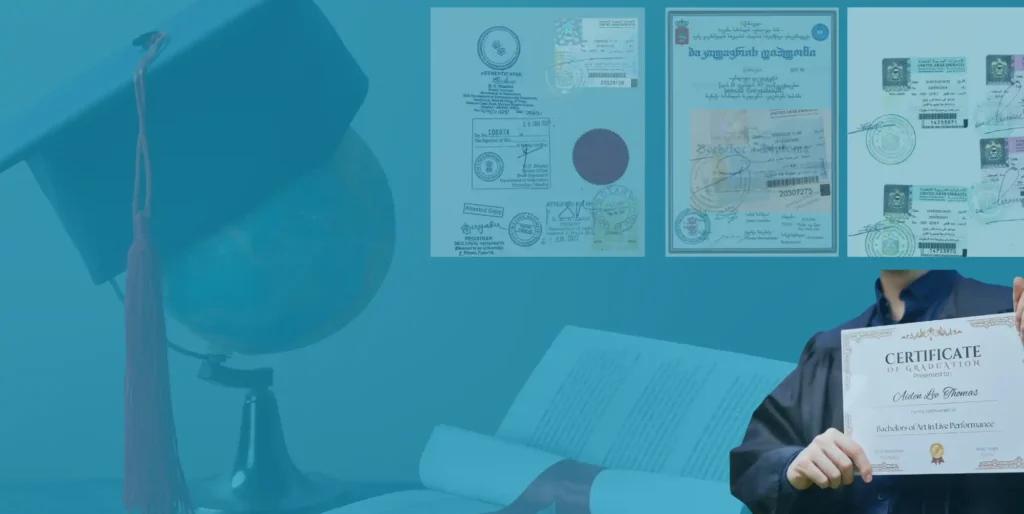 Attested educational certificates for UAE – verified degree, diploma, school documents for MOFA, embassy, and visa purposes in Dubai.