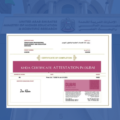 KHDA attested school transfer certificate in Dubai verified by UAE Ministry for student admission and school transfer